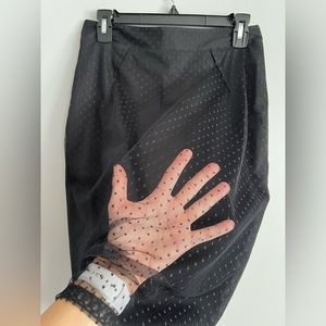 La Perla Lace Overlay Stretch Wool Y2K Designer Pencil Skirt Vintage Womens 6 44